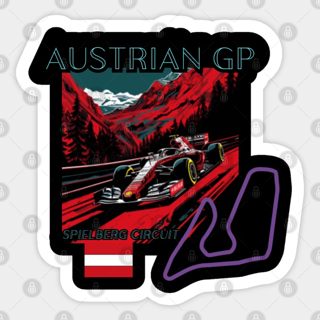 Austrian Grand Prix, formula 1, Red Bull Ring, Spielberg Sticker by Pattyld